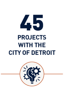 45 projects with the city of detroit
